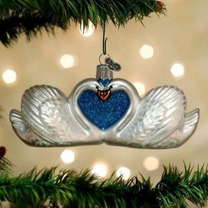 Swans In Love Christmas Ornament with Keepsake Box | Old World Christmas | NWT